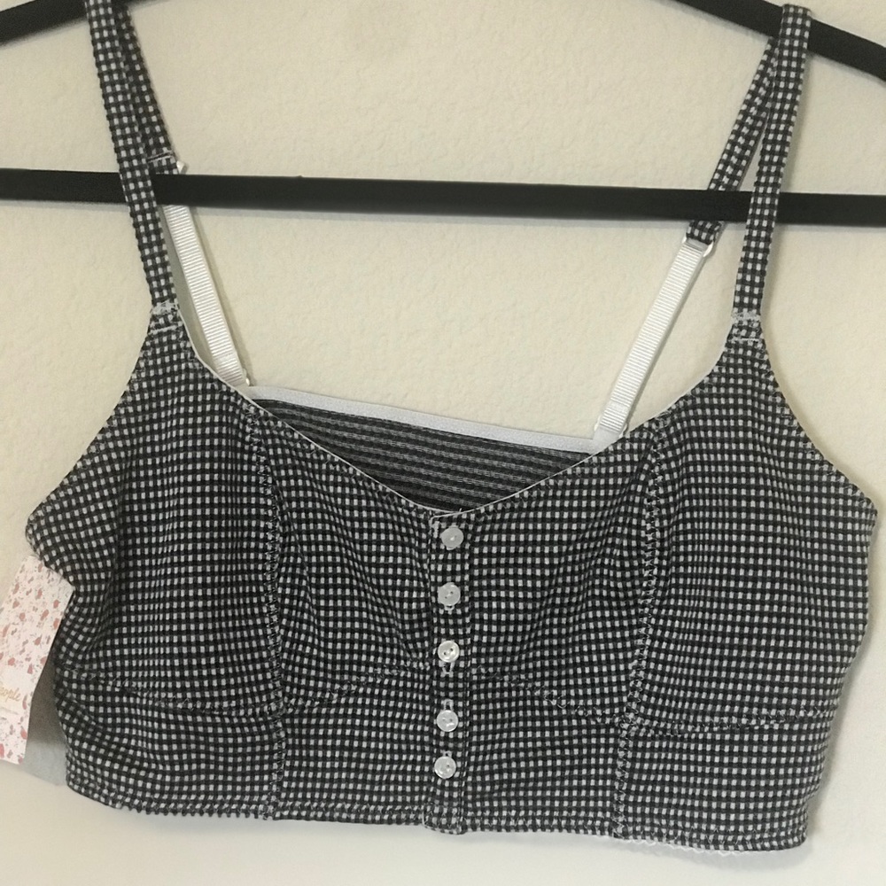 Gingham black and white bralette/crop top.